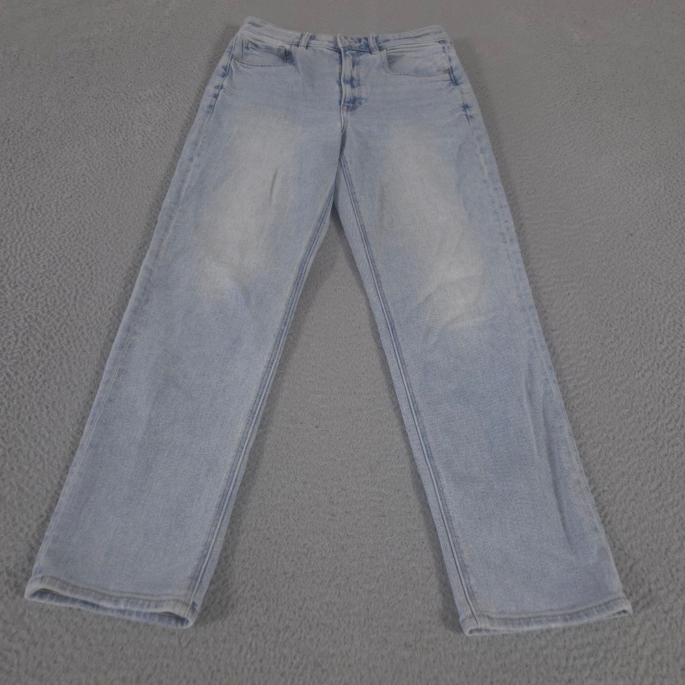 American Eagle Jeans Womens 6 Light Blue Mom Straight Stretch Denim High Rise